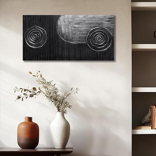 White Abstract Canvas Wall Art for Living Room Home Office Wall Decor