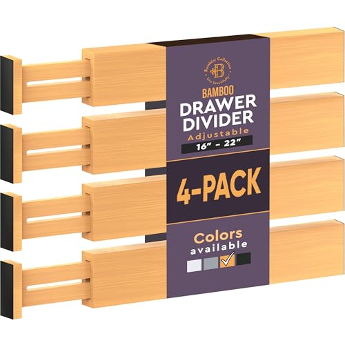 4 Pack Bamboo Drawer Dividers
