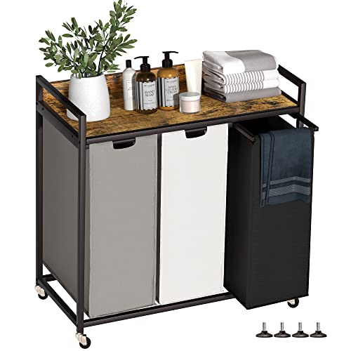Laundry Hampers with Shelf and Pull