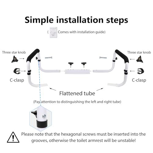 Toilet Safety Rail for Seniors Supports 350lbs
