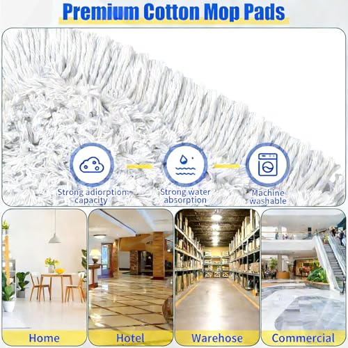 36" Commercial Dust Mop for Floor Cleaning with Replacement Mop Pads
