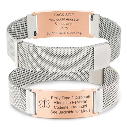 Medical Alert Id Bracelet for Men Women