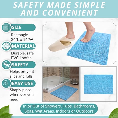 Non Slip Shower Mat Soft PVC Loofah Inside or Outside Showers