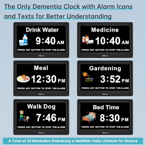 Digital Dementia Clock for Seniors Elderly Extra Large with Date Day and Time Display