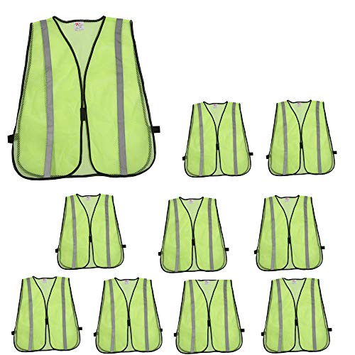 High Visiblity Reflective Mesh Safety Vest Bulk 10 Pack