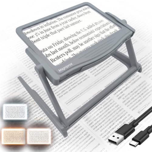 Rechargeable LED Page Magnfiier with HandsFree Stand
