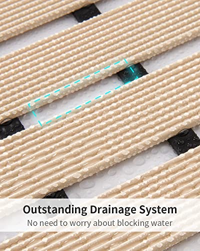 Shower Mat Non Slip Heavy Duty Rubber Bathtub Mat Without Suction Cups Shower Floor Mat for Indoor Outdoor