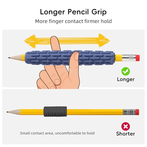 4 Pack Textured Silicone Pencil Grips
