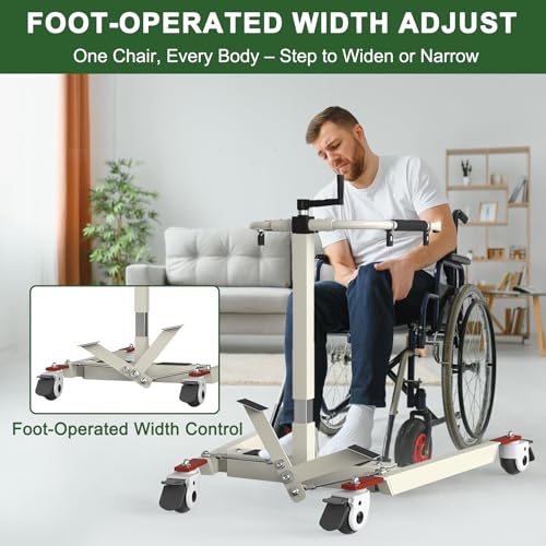 Patient Lift Transfer Chair Height & Width Adjustable Portable Transfer Lift Chair for Elderly and Disabled
