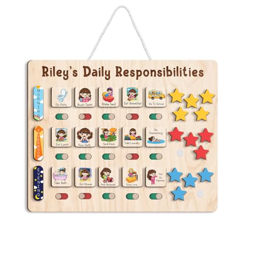 Wooden Chore Chart for Kids Visual Schedule