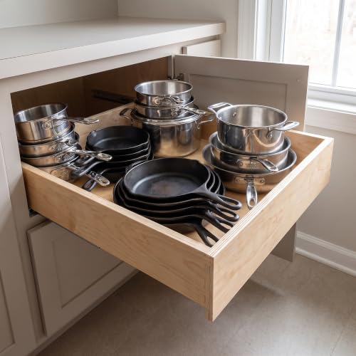 Pull Out Drawer Organizer Soft Close Sliding Shelf for Kitchen Cabinets