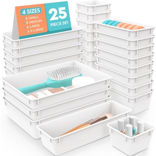 25 PCS Plastic Drawer Organizer