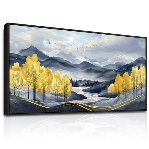 Canvas Wall Art For Bedroom Framed Wall Decor For Living Room Modern Office Artwork For Walls Beach Painting Forest Tree Landscape Pictures Nature Abstract Decoration Ready To Hang Home Decor