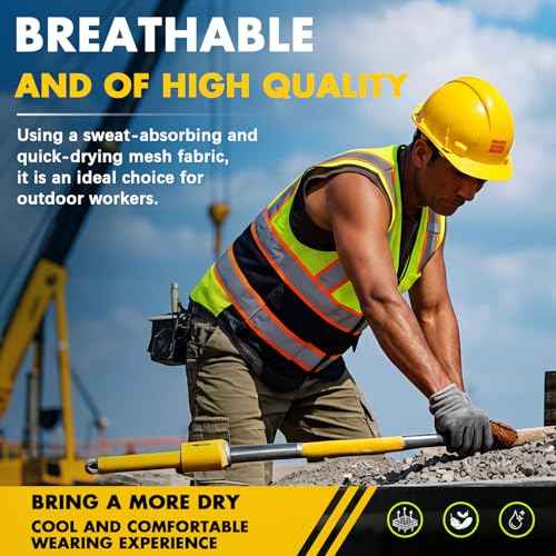 4 Pcs Safety Vest for Men Women Reflective Hi Vis Shirt