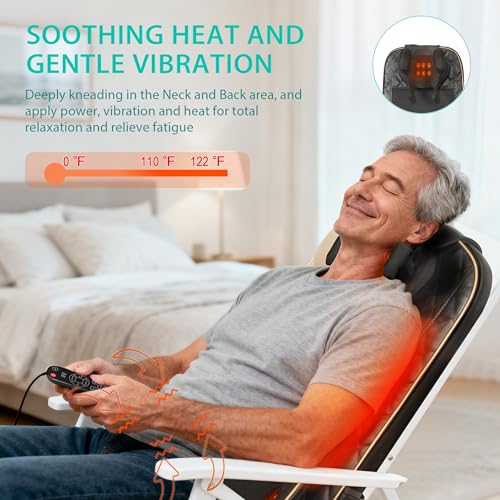 Shiatsu Neck and Back Massager Chair Pad with Heat