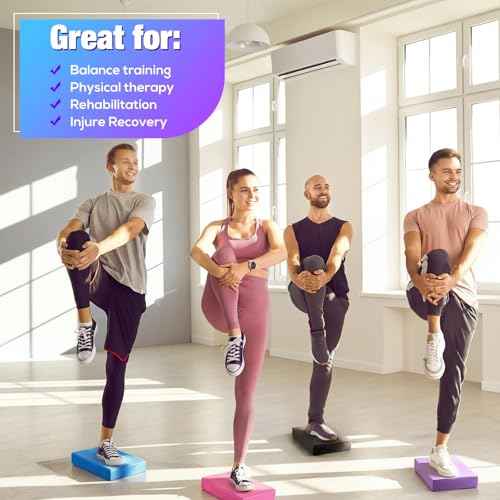 2/4/6 Pcs Balance Pad Foam Pad 11.81 x 7.87 x 1.97 Inch Yoga Mat Non Slip Cushion Exercise Knee Mat for Fitness Stability Stretching, Pilates, Physical Therapy, Core Trainer
