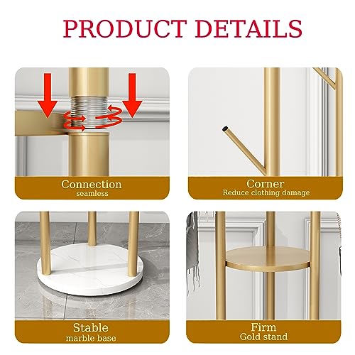 Gold Coat Racks with Shelves