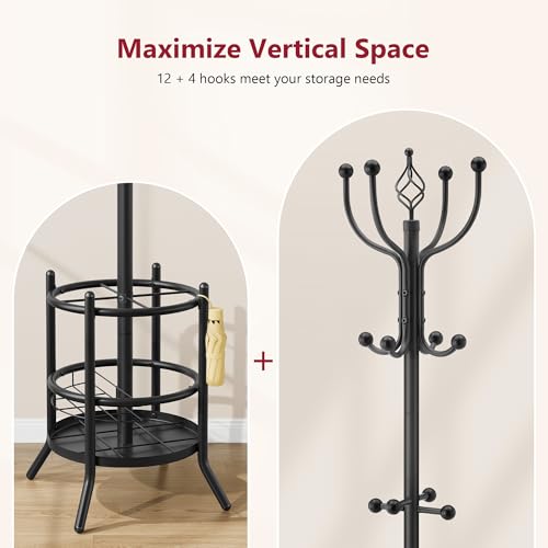 Coat Rack Stand with Umbrella Holder
