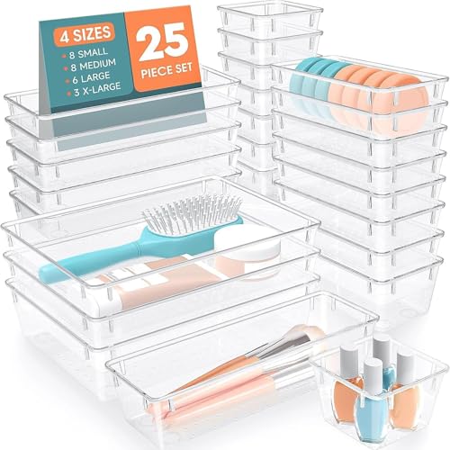 25 PCS Plastic Drawer Organizer