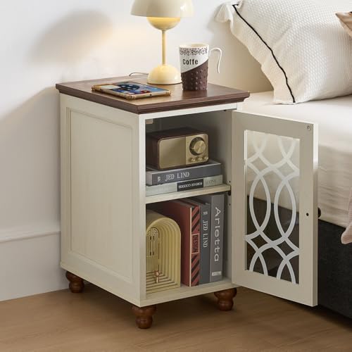 Narrow Side Table with Charging Station