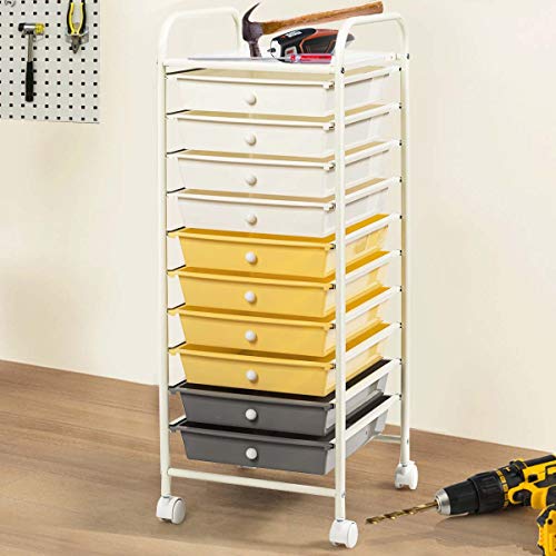 15 Drawer Rolling Storage Cart Tools Scrapbook Paper Office School Organizer