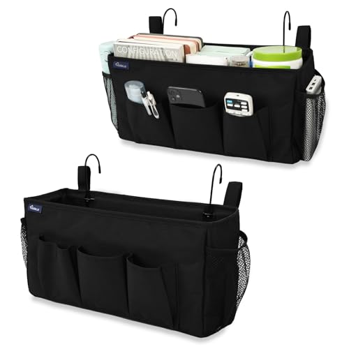 Bedside Organizer with Hook Bedside Caddy Hanging Storage Bag with Adjustable Straps and Water Bottle Holder for Home College Dorm Bunk Bed Accessories