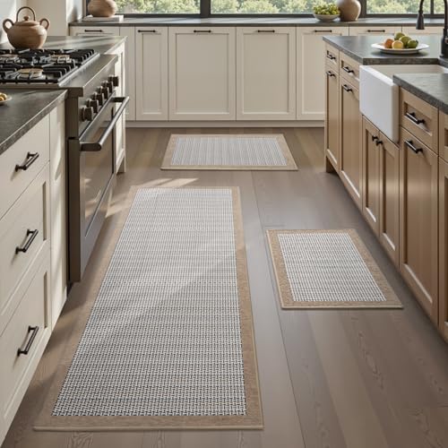 2 PCS Kitchen Rugs Mats Non Skid Washable