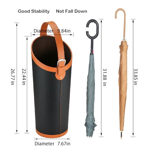 Artificial Leather Tall Umbrella Holer Rack Entryway Indoor for Business
