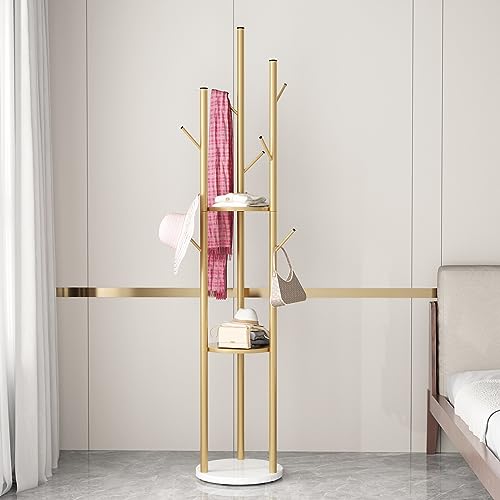 Gold Coat Racks with Shelves
