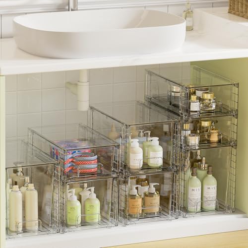 Easily Assemble Clear Storage Dawers Set