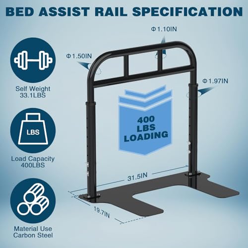 Adjustable Bed Step Stool with Handles