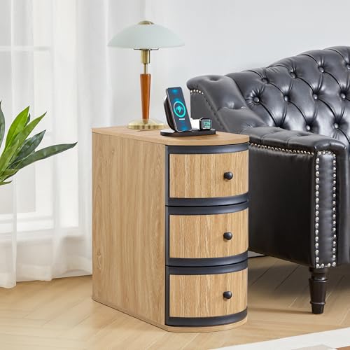 End Table with Charging Station for Couch