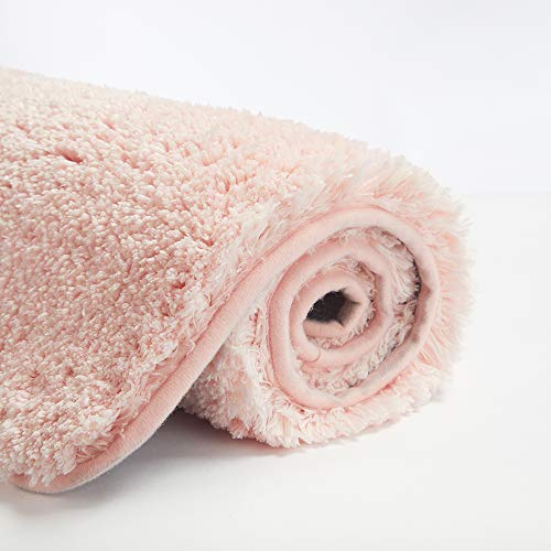 Bathroom Contour Rug Non Slip Bath Mat Water Absorbent Soft Microfiber Shaggy Bathroom Mat Machine Washable Bath Rug for Bathroom Thick Plush U Shape Toilet Rug