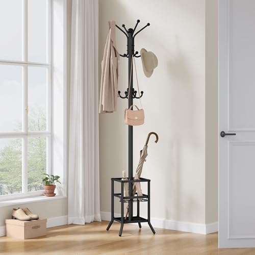 Coat Rack Stand with Umbrella Holder