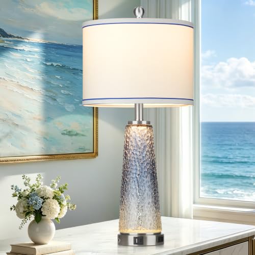 Glass Table Lamps Set of 2 White