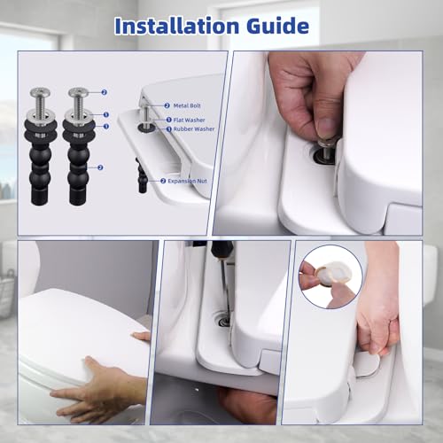 Toilet Seat Elongated with Slow Close Hinges Compatible with TOTO