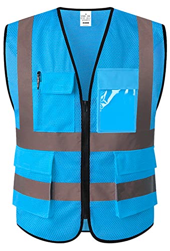 Reflective Safety Vest for Men & Women High Visibility Class 2 Vest with Pockets Meets ANSI Standards