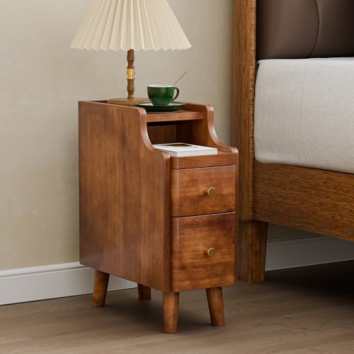Narrow Nightstand with Drawers