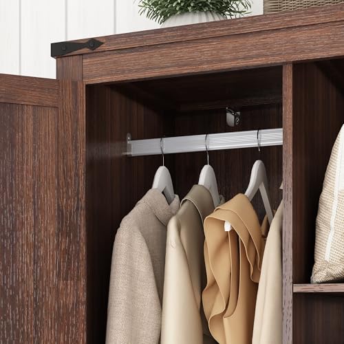 4 Doors Wardrobe Armoire Closet with Doors and Drawers