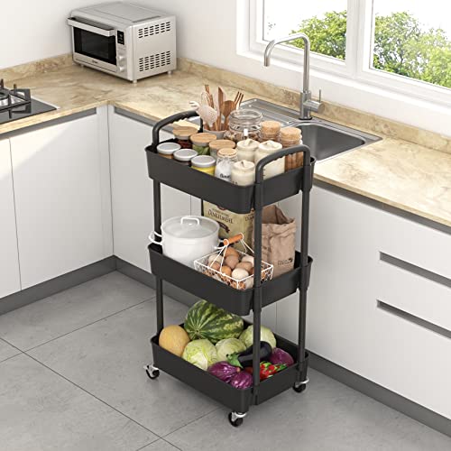 3 Tier Rolling Utility Cart with Handle