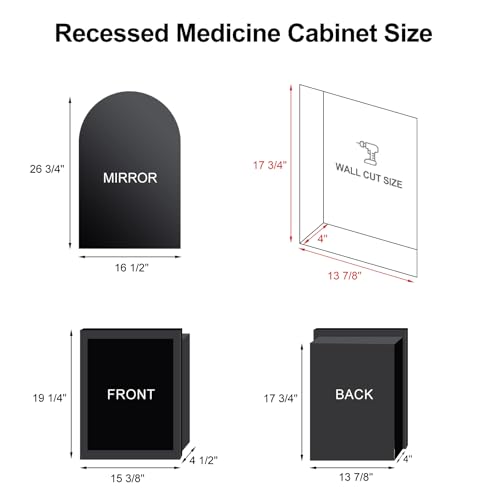 Arched Medicine Cabinet with Mirror