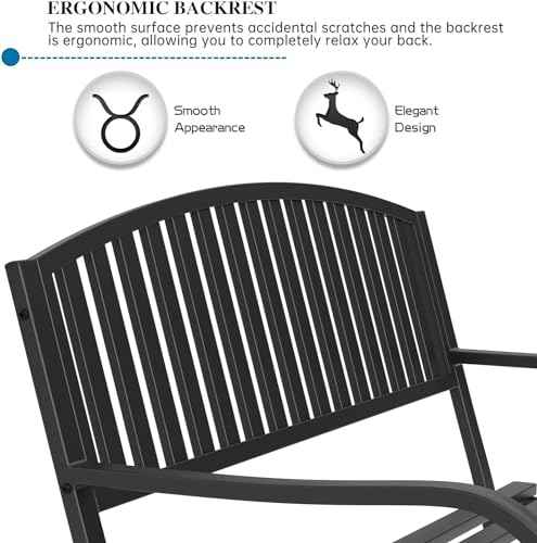Outdoor Garden Bench Cast Iron Steel Outdoor Bench