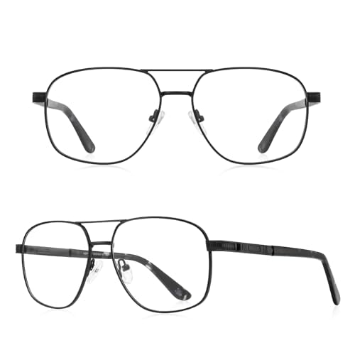 RBPilot Square Metal Aviator Reading Glasses for Men