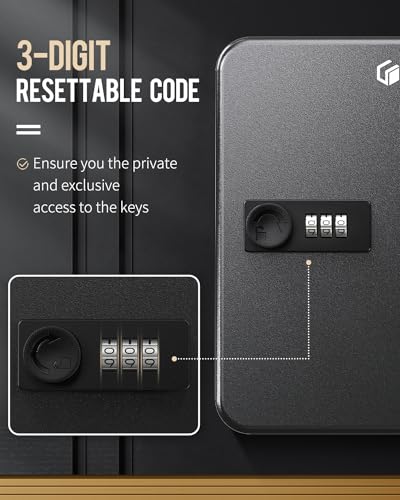 20 120 Position Key Cabinet with Combination Lock with Colorful Key Tag Labels Stickers and Hooks