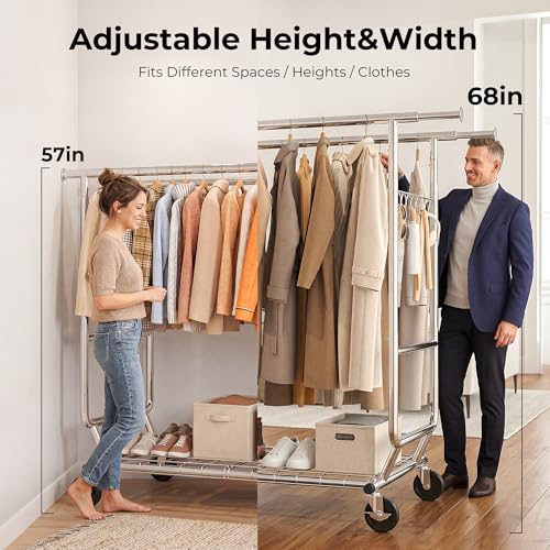 Collapsible Double Rod Clothes Rack