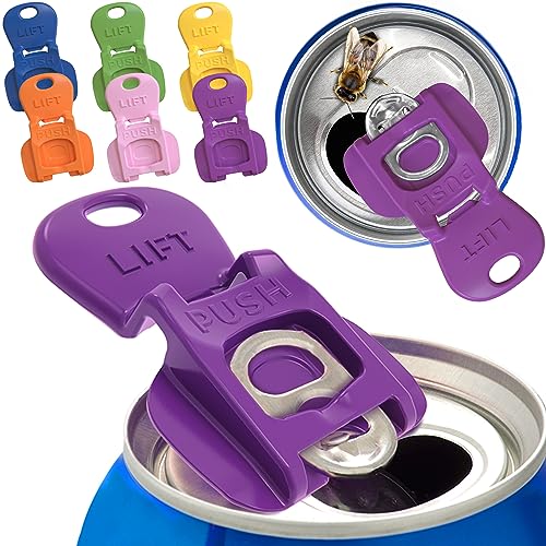 Complete Cover Easy Tab Opener New and Improved 12PK Beverage Barricade 2.0 Colorful Drink Can Protector Cap for Soda