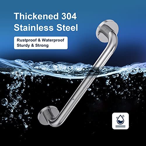 2 Pack Shower Grab Bar 304 Stainless Steel Bathroom Grab Bar Handle Bathroom Shower Balance Bar Safety Hand Rail Support Handicap Elderly Senior Gravida Assist Bath Handle