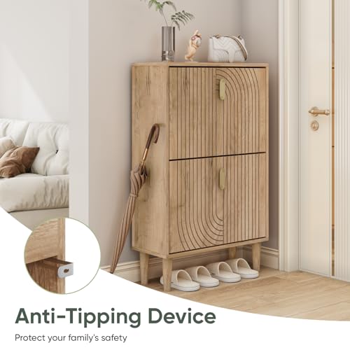 Shoe Cabinet with 2 Flip Drawers
