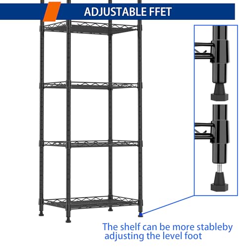 6 Wire Shelving Steel Storage Rack Adjustable Unit Shelves for Laundry Bathroom Kitchen Pantry Closet