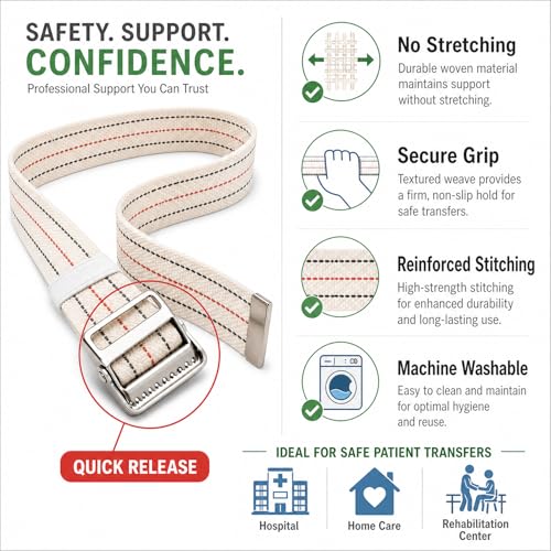 Transfer and Gait Belt with Metal Buckle